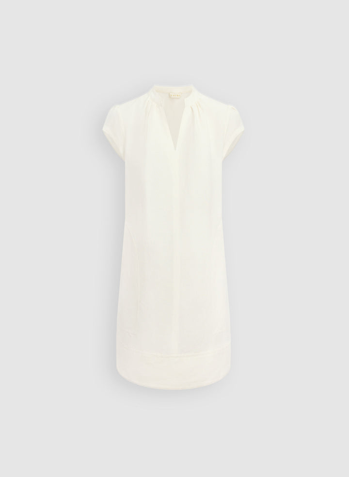 Straight Linen-Blend Dress