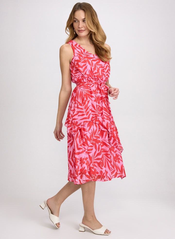 Tiered Floral Print Dress
