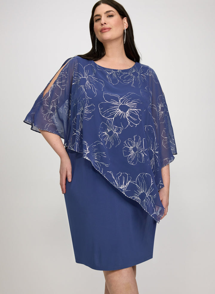 Metallic Floral Overlay Dress