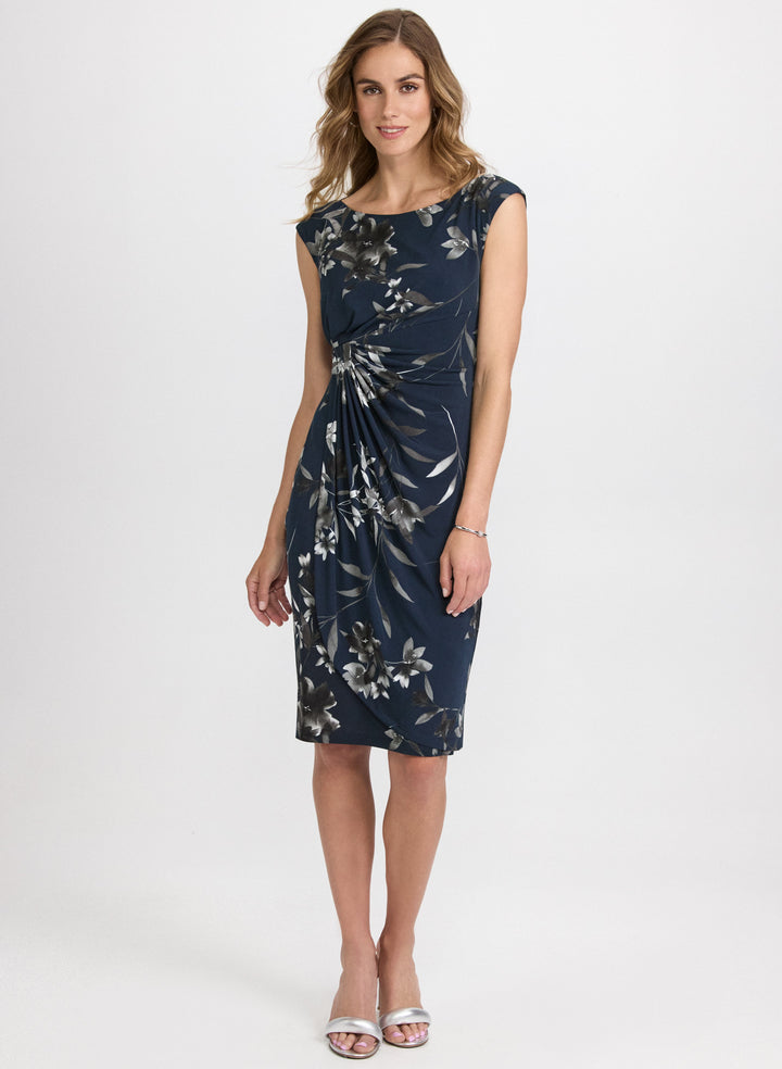 Draped Floral Dress
