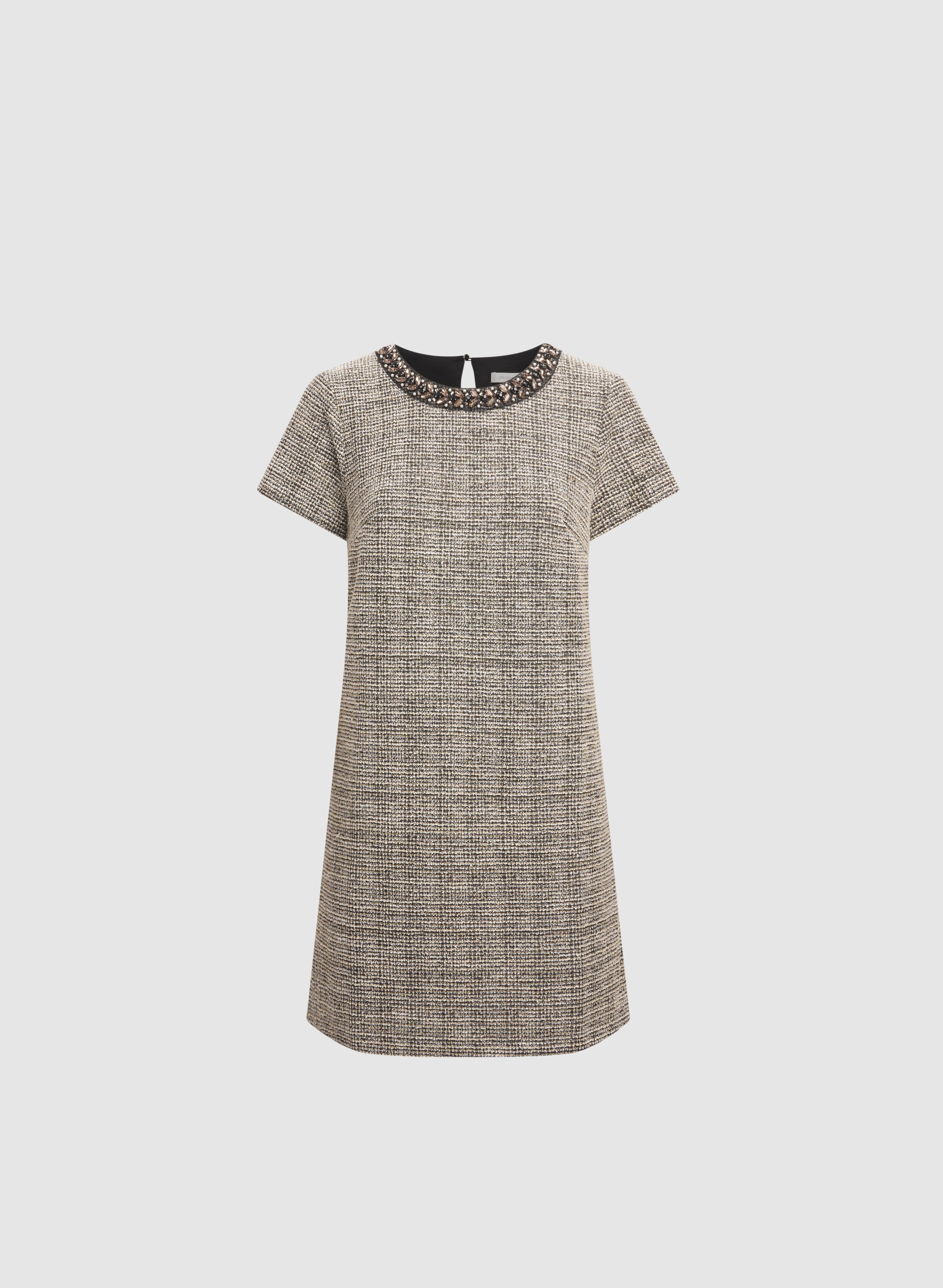 Embellished Tweed Dress