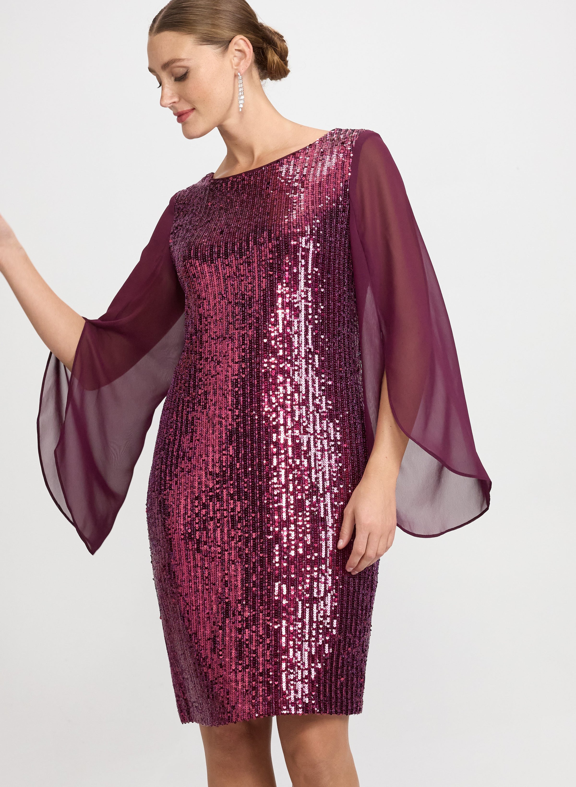 Sequined Split Sleeve Dress
