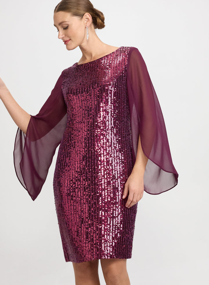Sequined Split Sleeve Dress