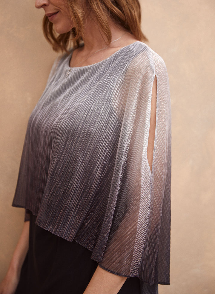 Ombre Plisse Poncho Dress