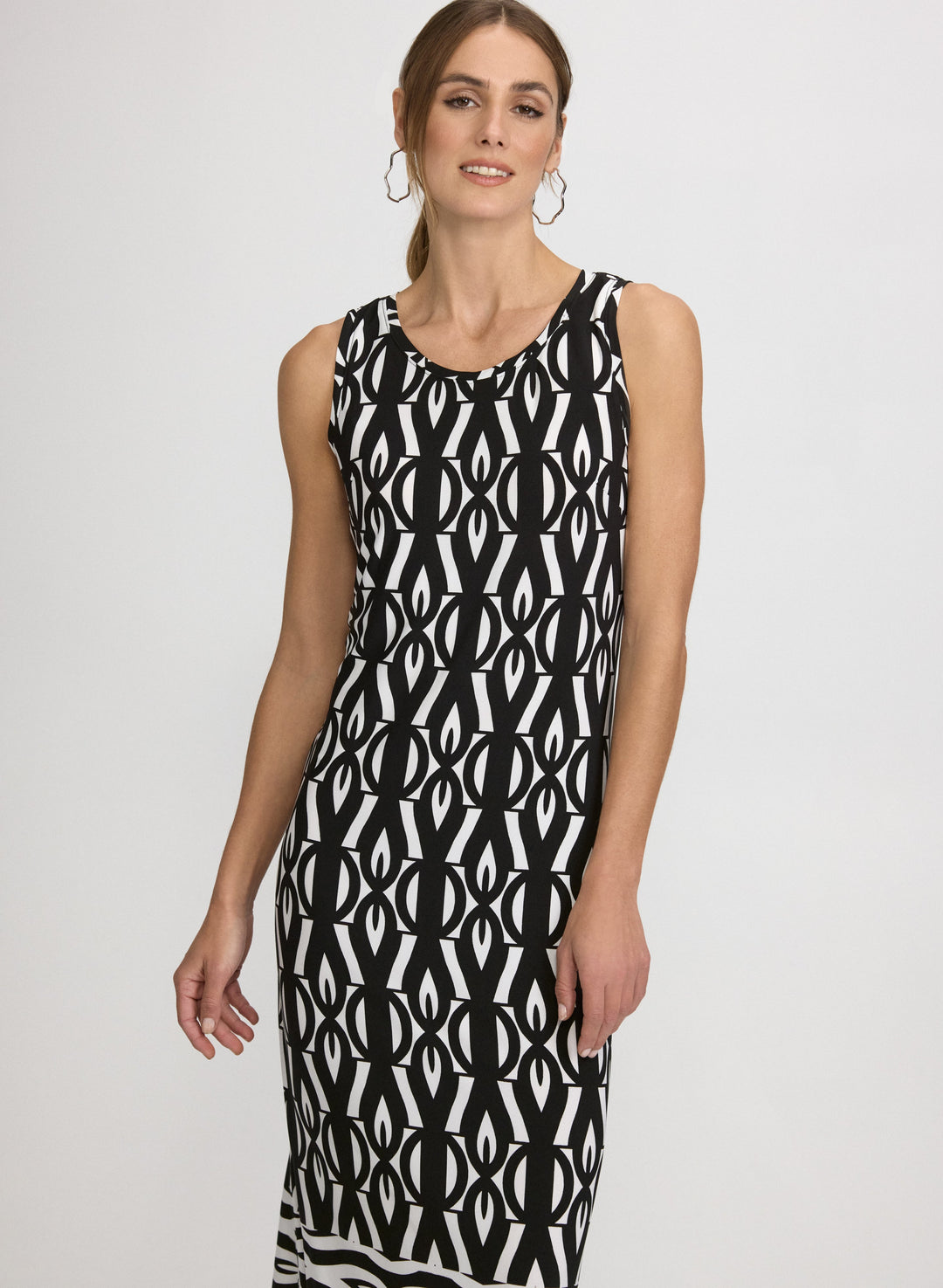 Contrast Geometric Print Dress