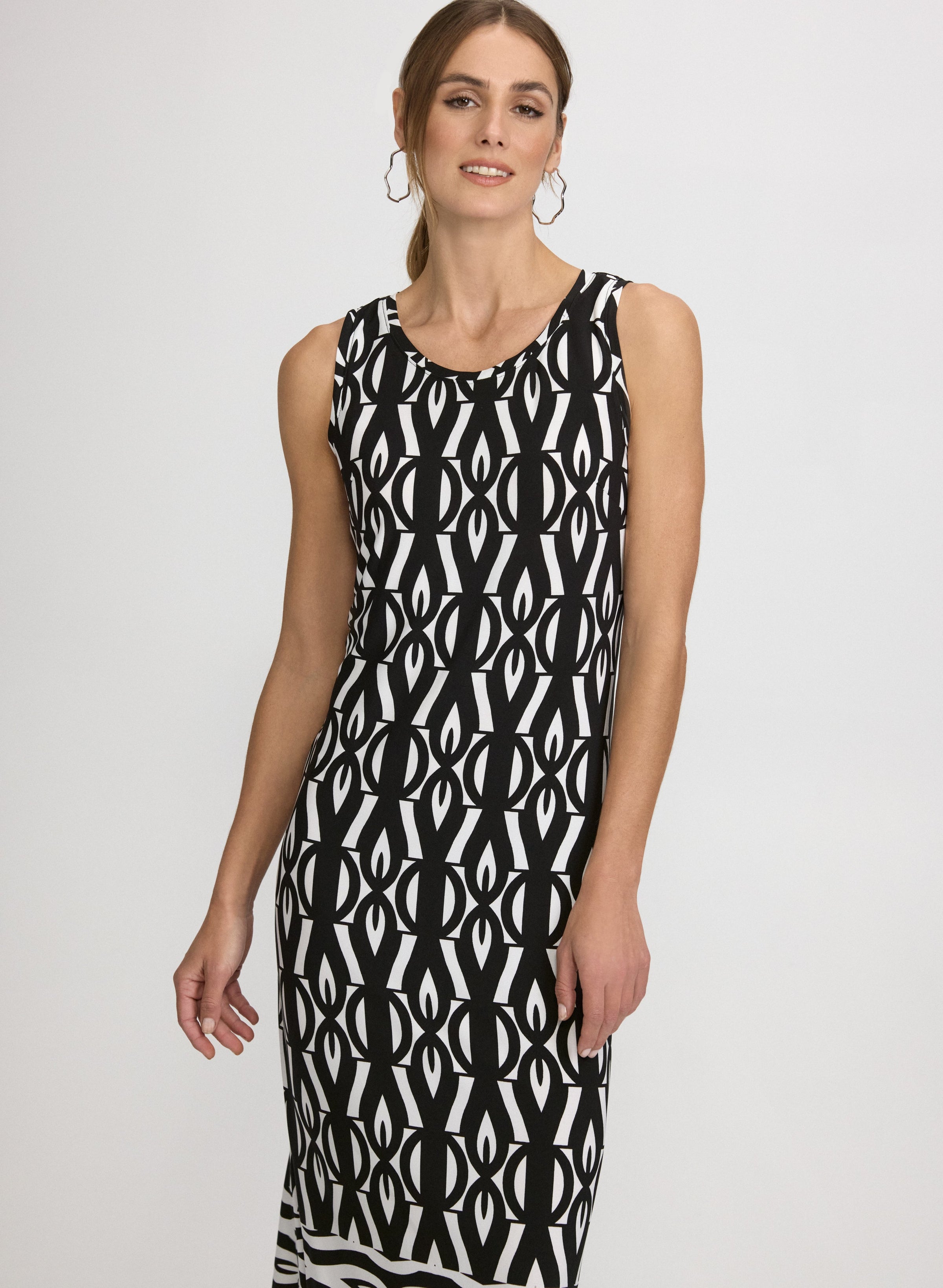 Contrast Geometric Print Dress