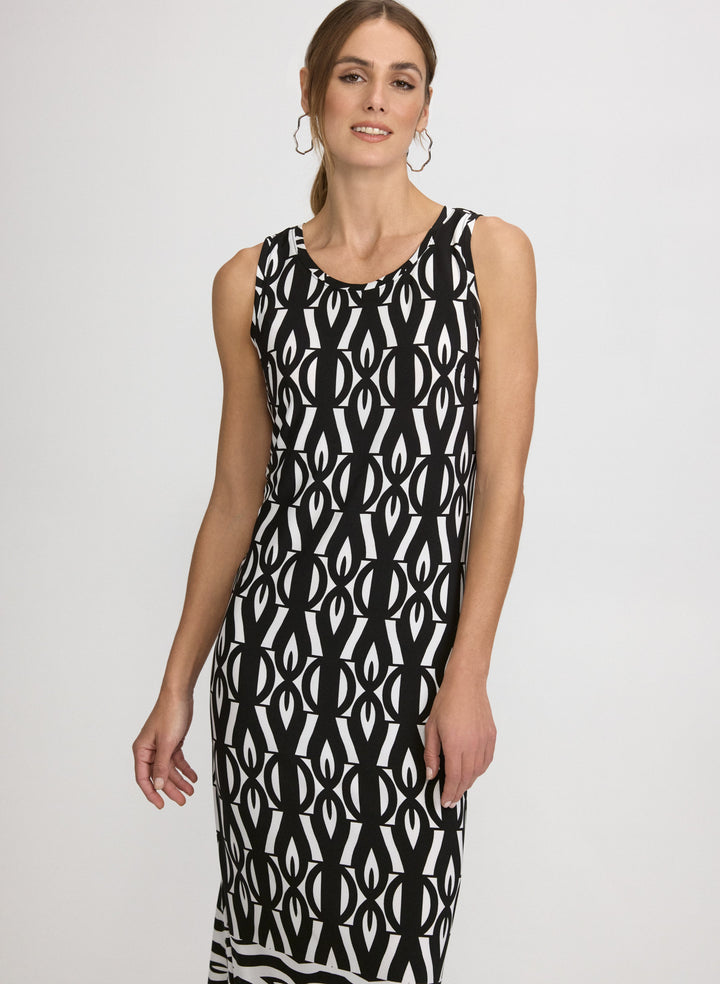 Contrast Geometric Print Dress