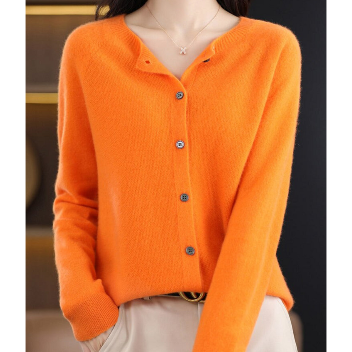 Evelyn – Wool Blend Knit Cardigan