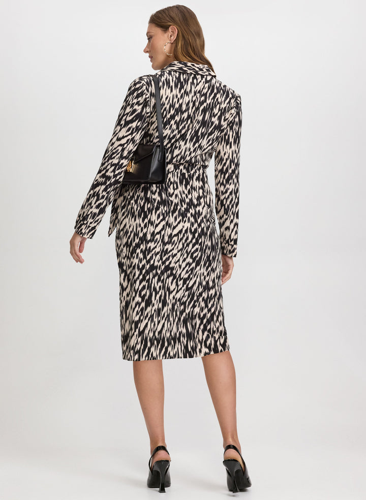 Abstract Tie-Waist Dress