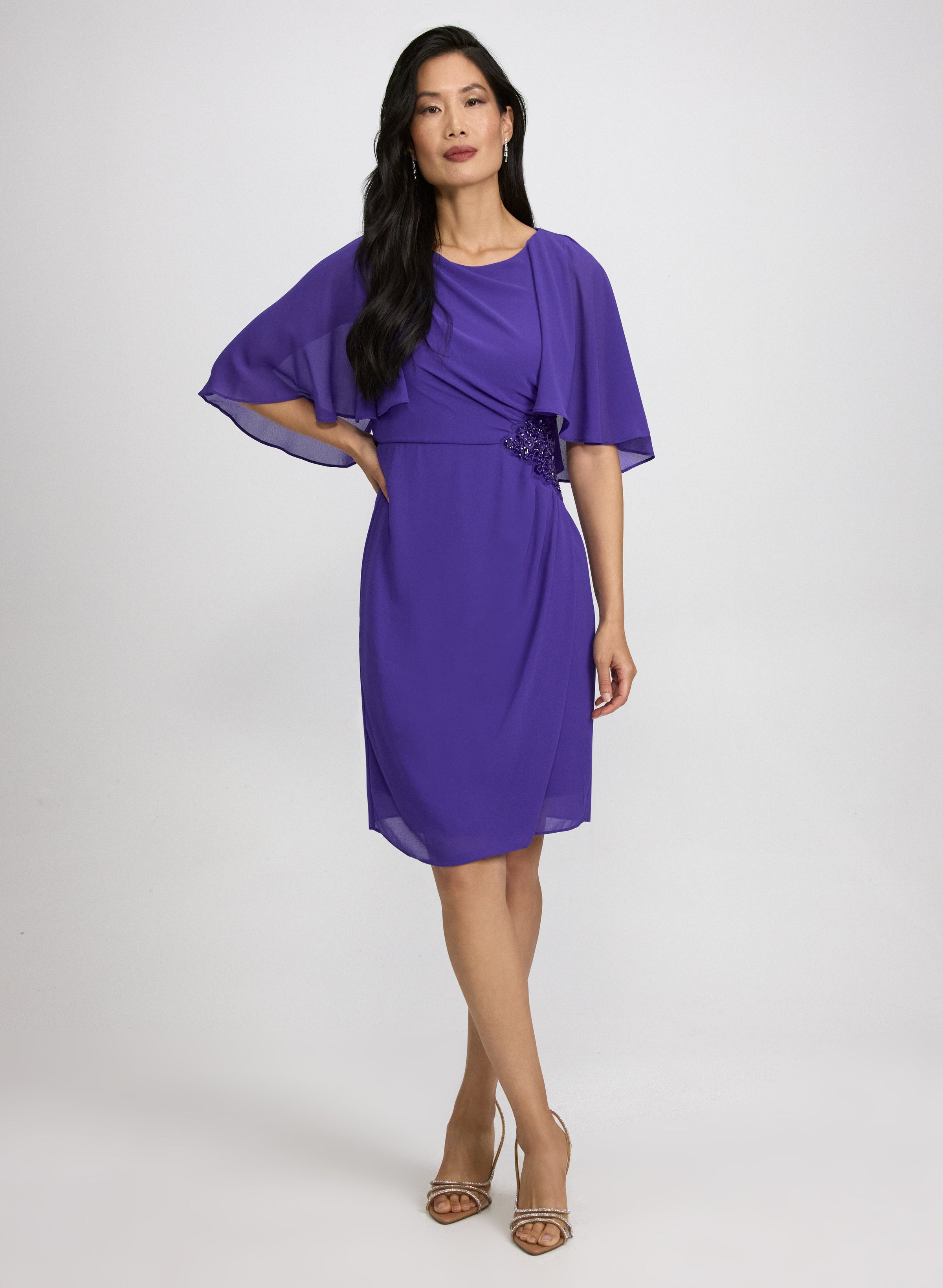 Chiffon Capelet Dress
