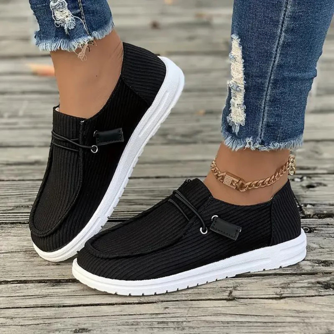 Margaret - Ribbed Slip-On Flats