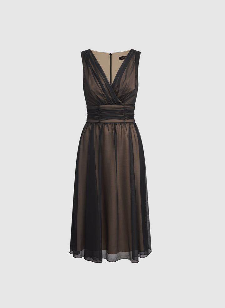 Mesh Fit and Flare Dress