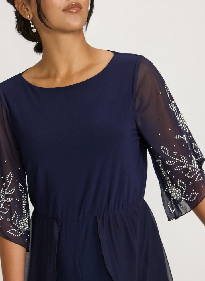Beaded Chiffon Jumpsuit