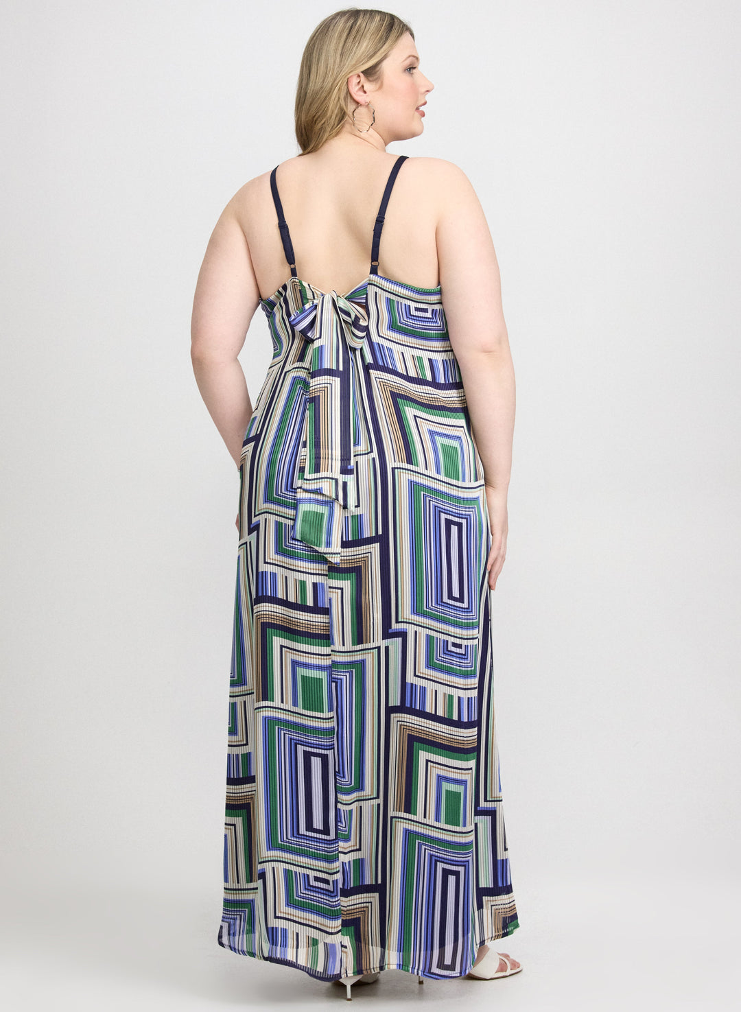 Geometric Halter Neck Dress