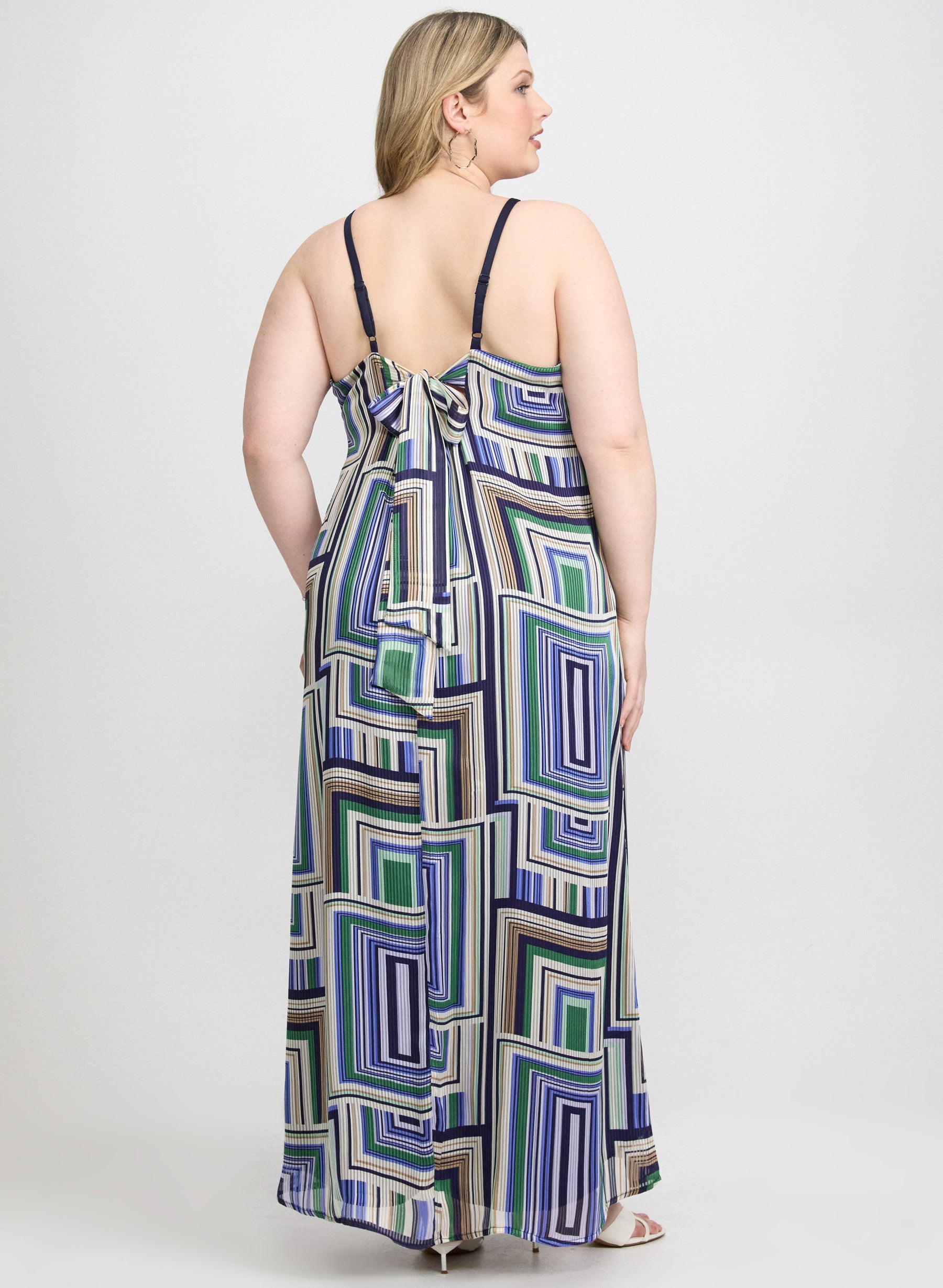 Geometric Halter Neck Dress