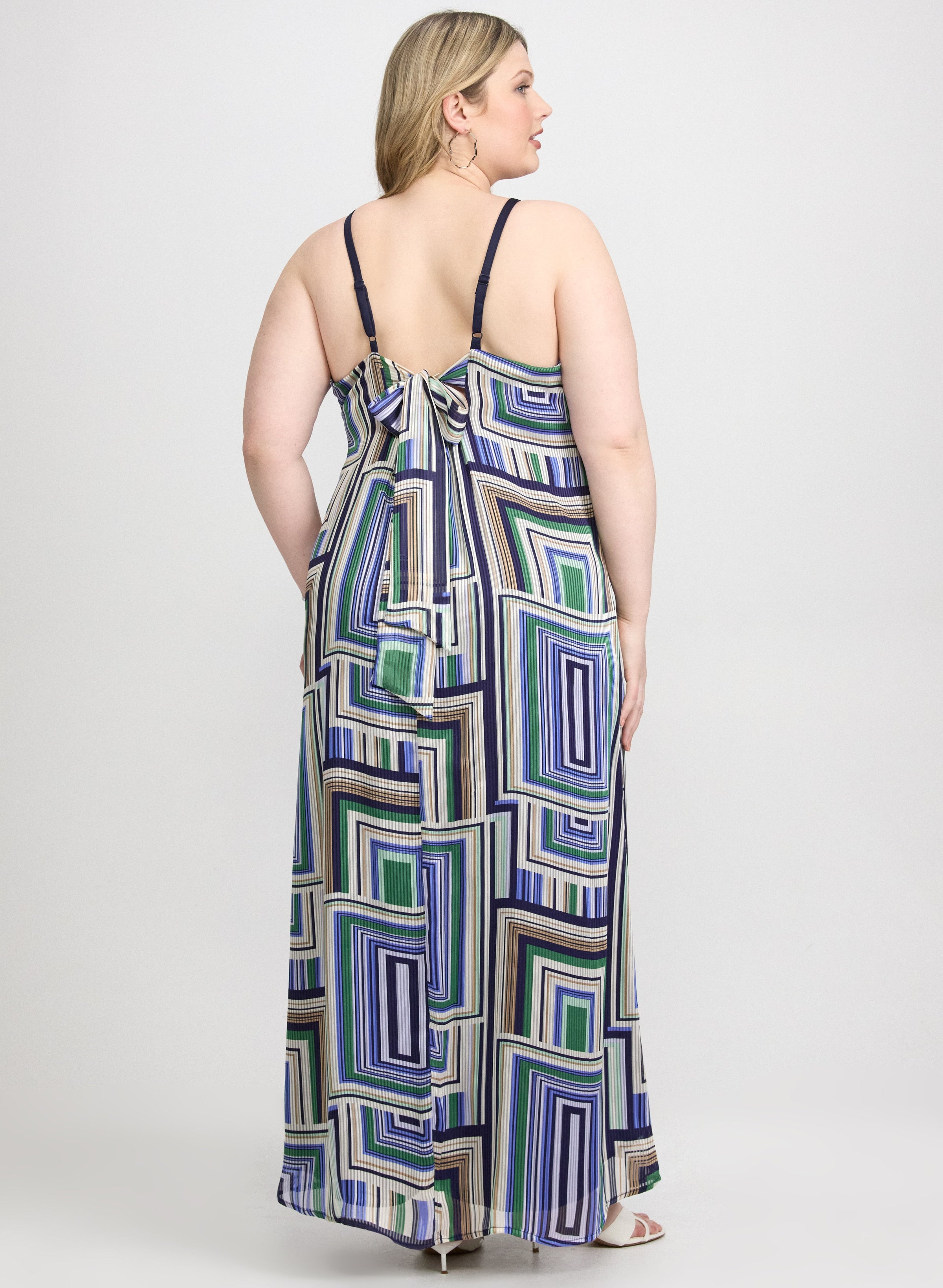 Geometric Halter Neck Dress