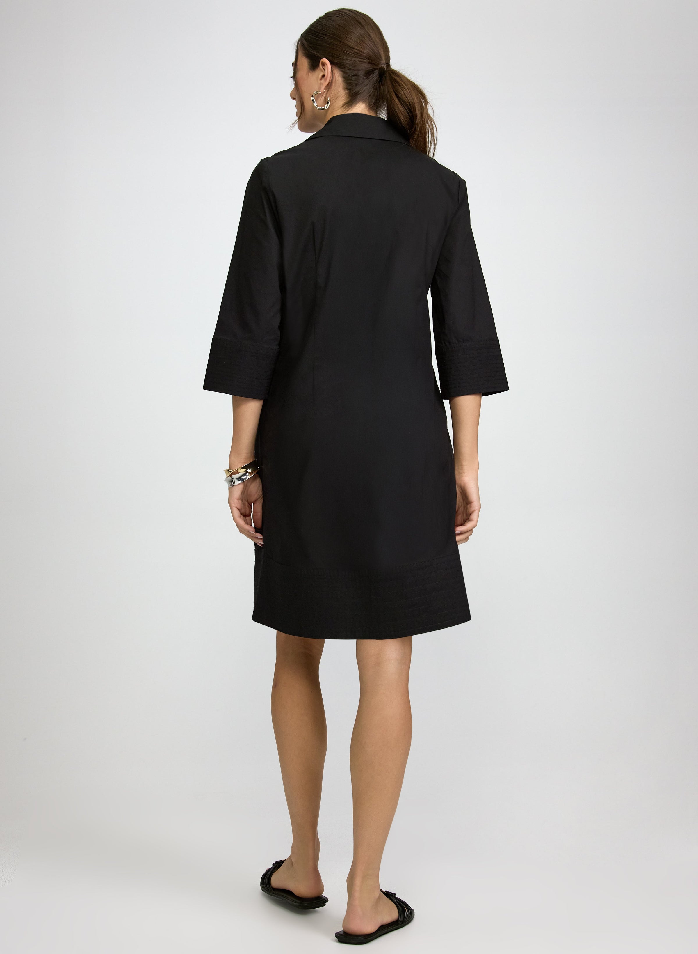 Buttoned Cotton-Blend Dress