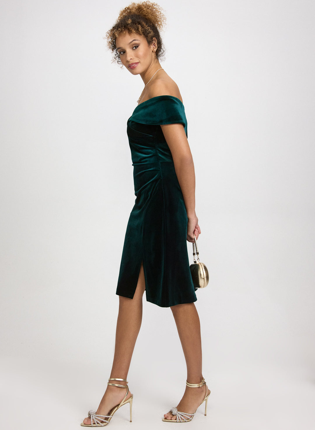 Off-The-Shoulder Velvet Dress