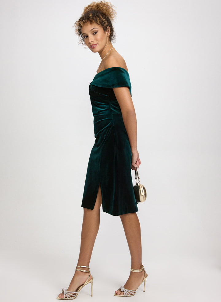 Off-The-Shoulder Velvet Dress