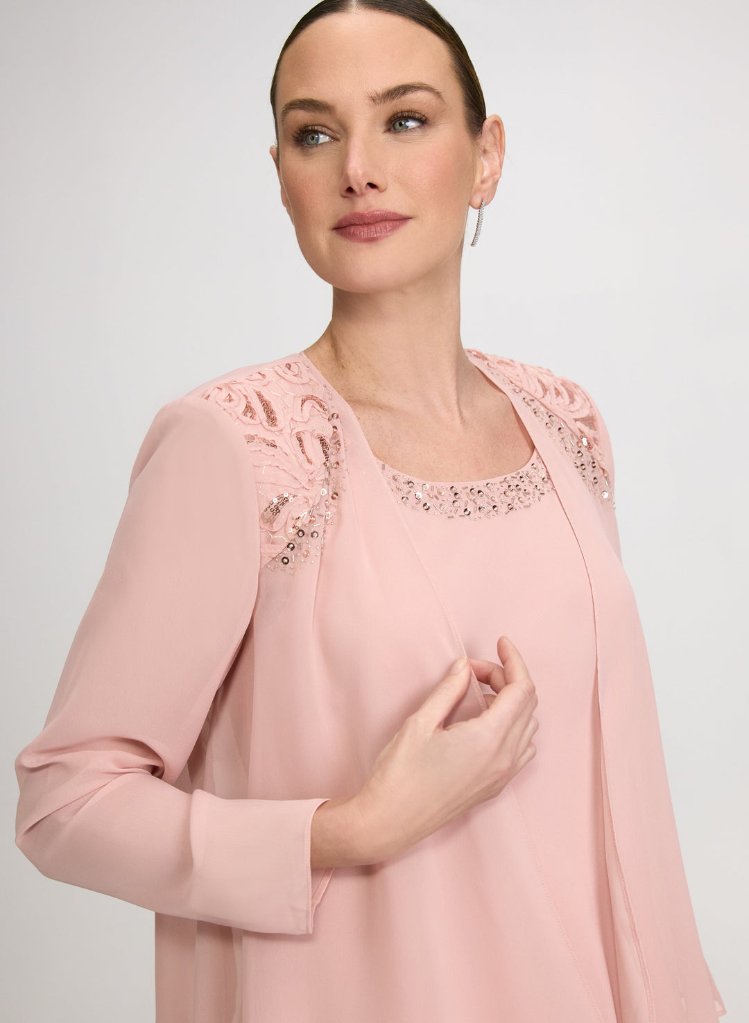 Embellished Jacket & Tiered Dress Set