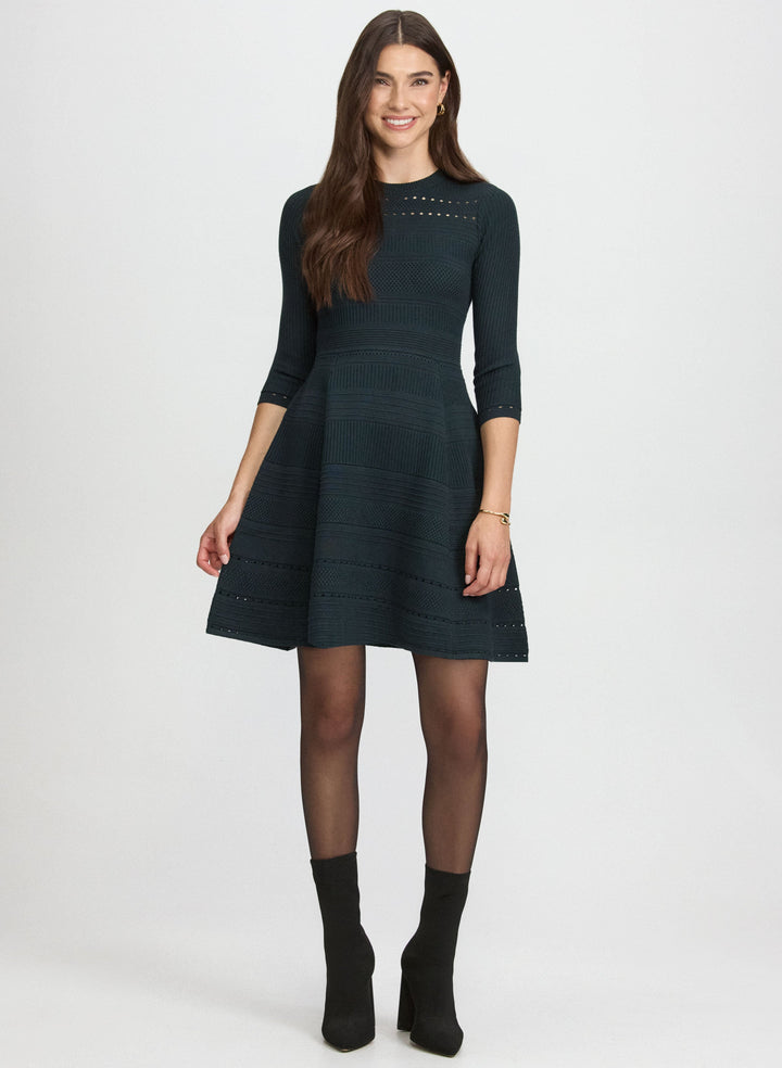 Pointelle Detail Knit Dress