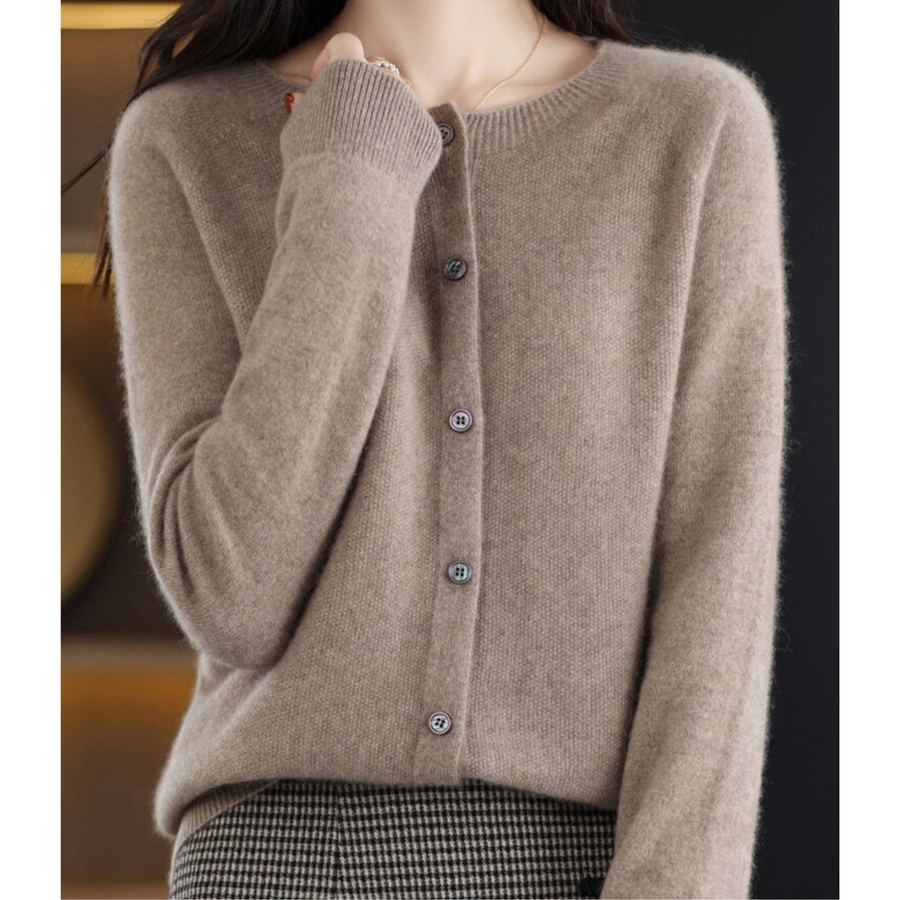 Evelyn – Wool Blend Knit Cardigan