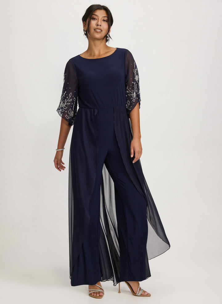 Beaded Chiffon Jumpsuit