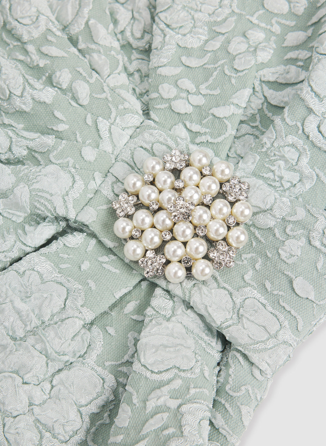 Jeweled Floral Jacquard Dress