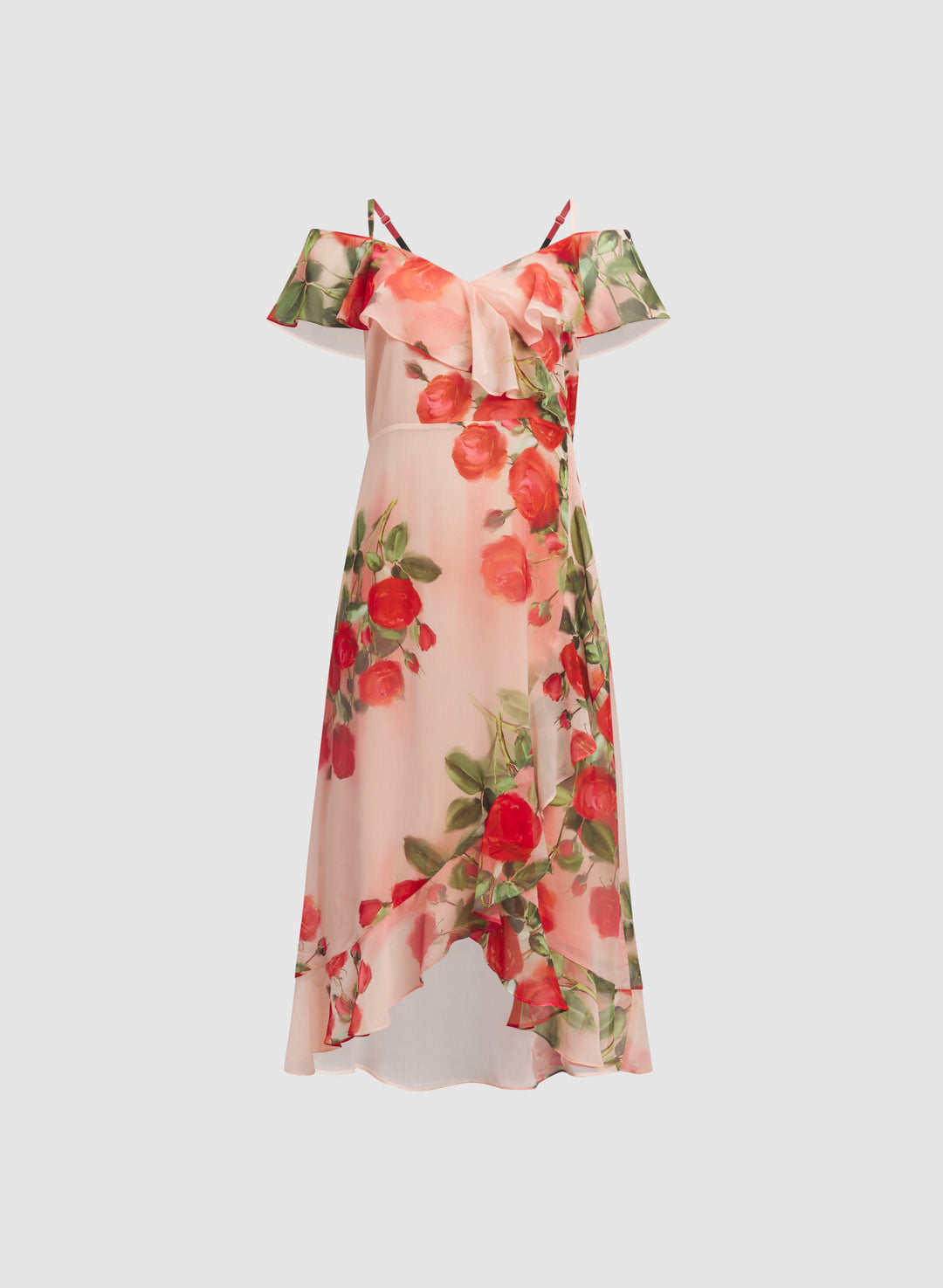 Rose Print Midi Dress