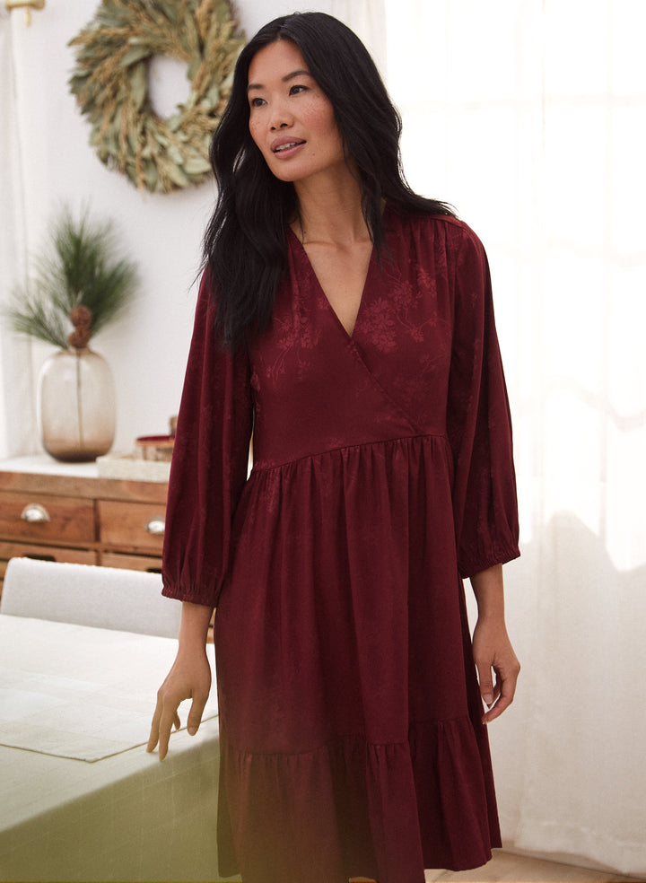 Floral Satin Babydoll Dress