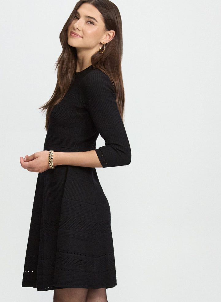 Pointelle Detail Knit Dress