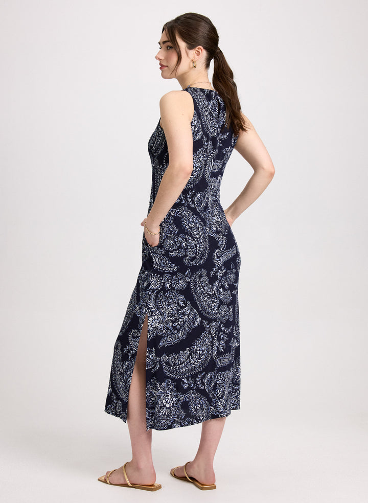 Long Paisley Print Dress