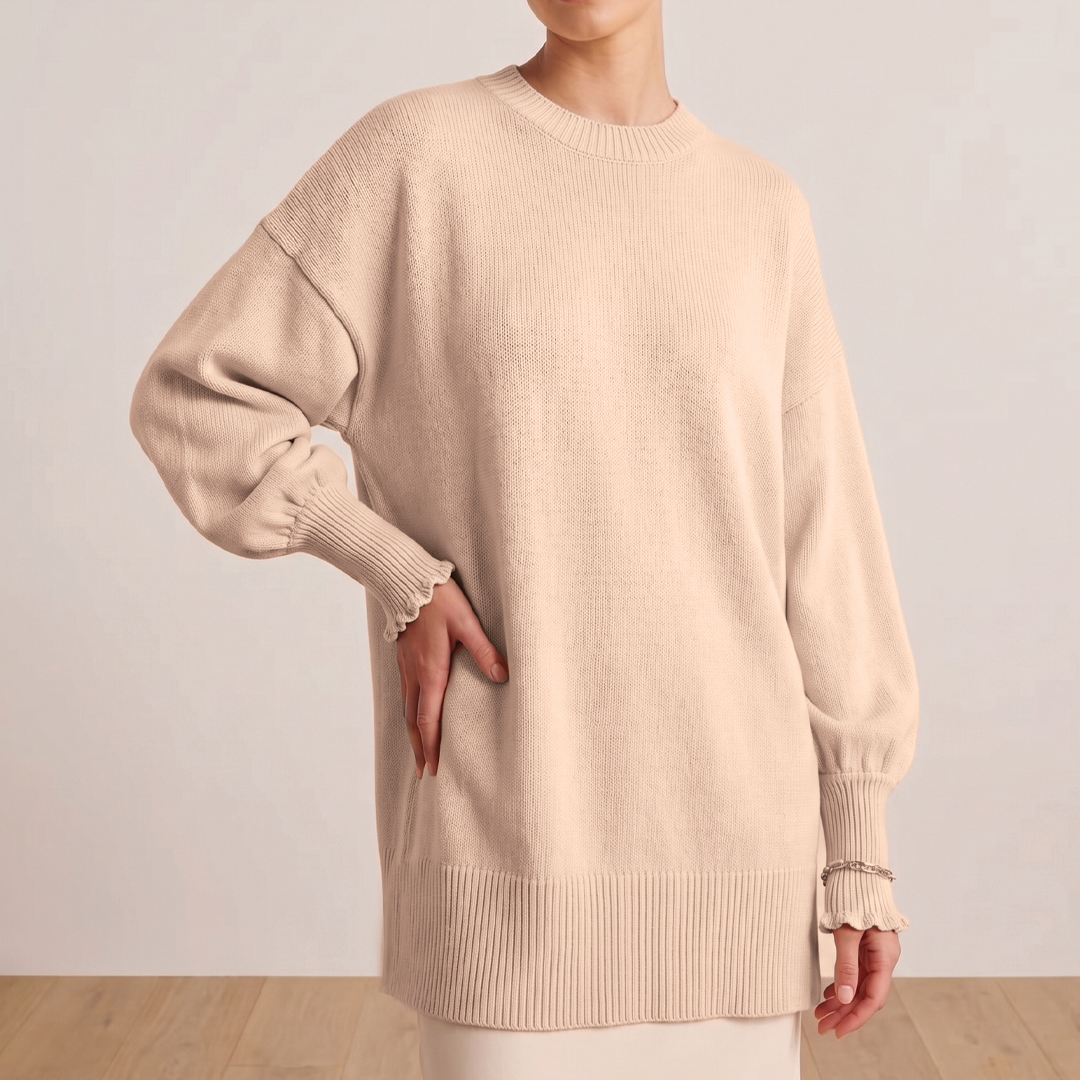 Clara - Oversized Batwing Knit Poncho