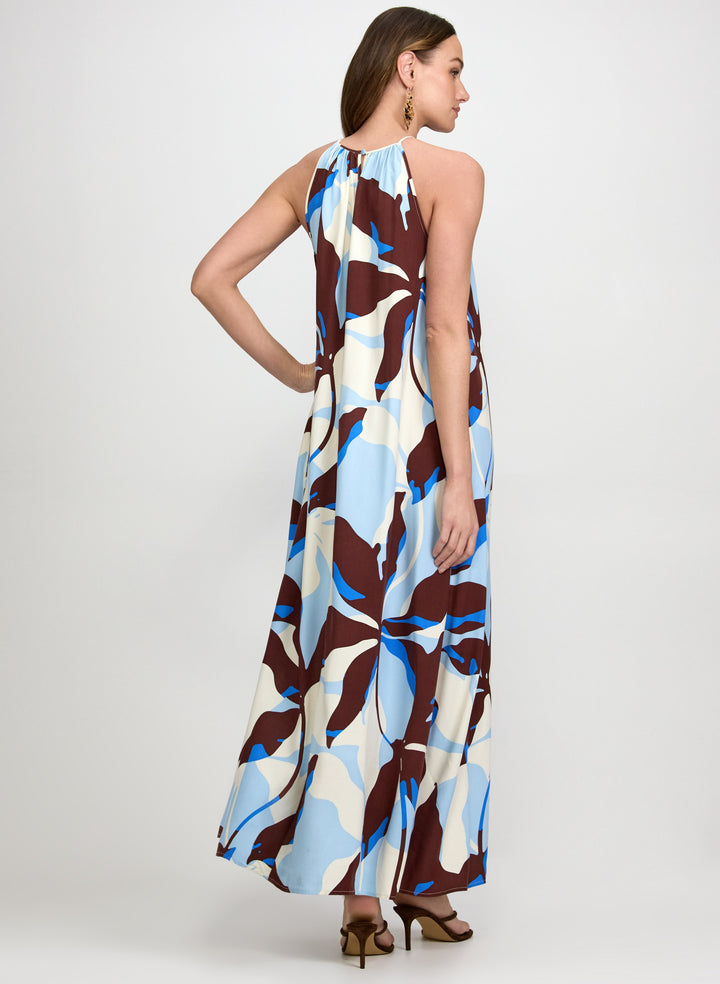 Leaf Print Maxi Dress