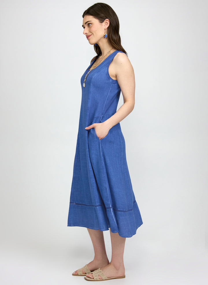 Linen-Blend Dress