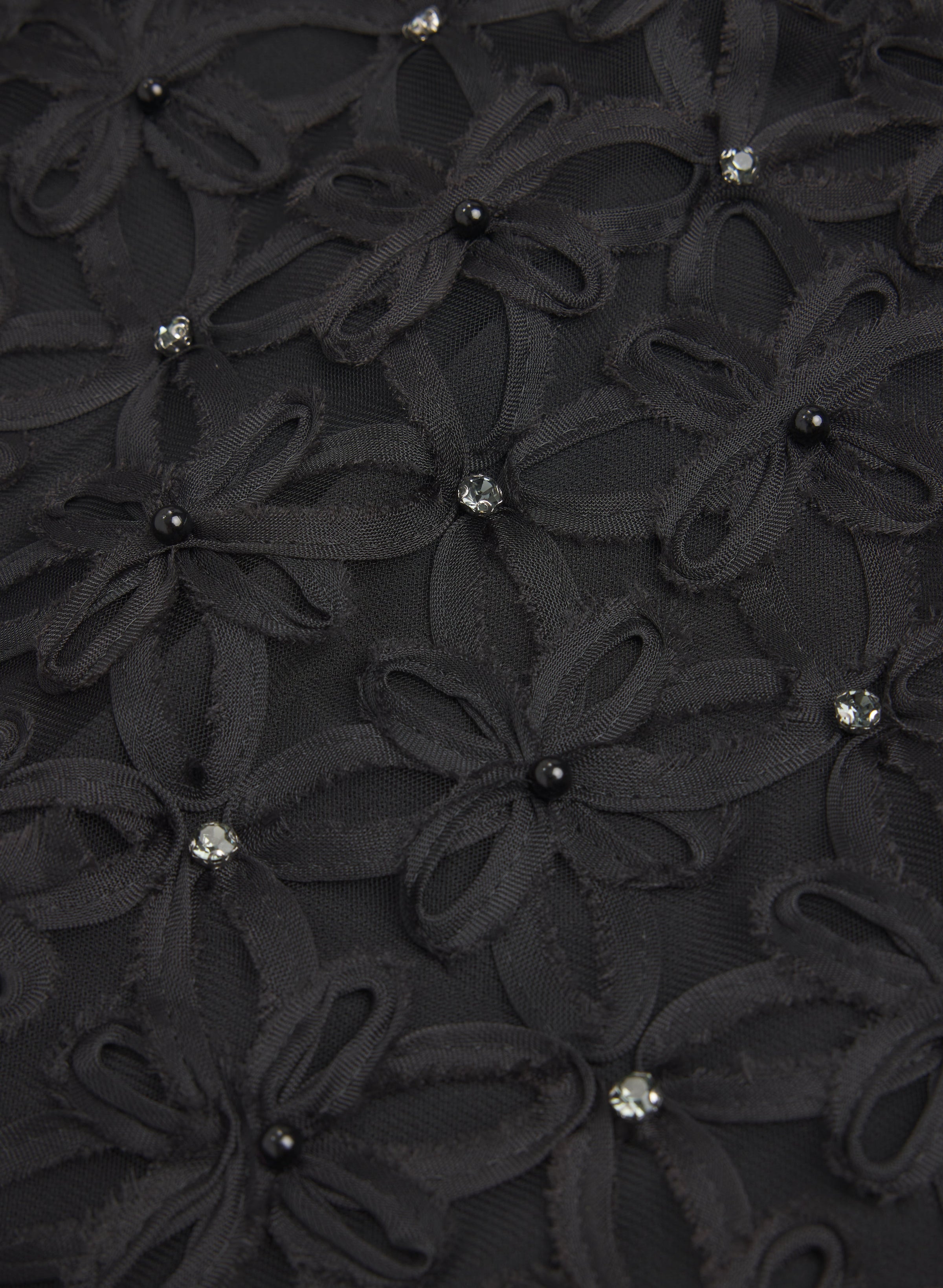 Floral Pattern & Rhinestone Dress