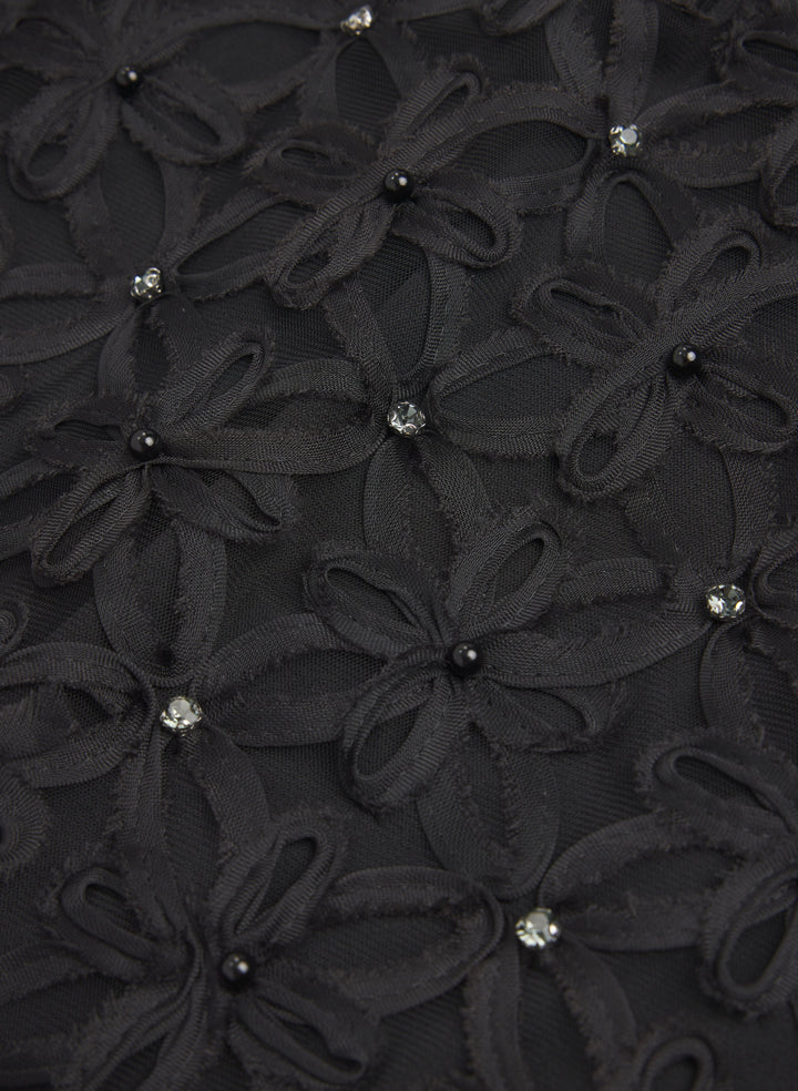 Floral Pattern & Rhinestone Dress