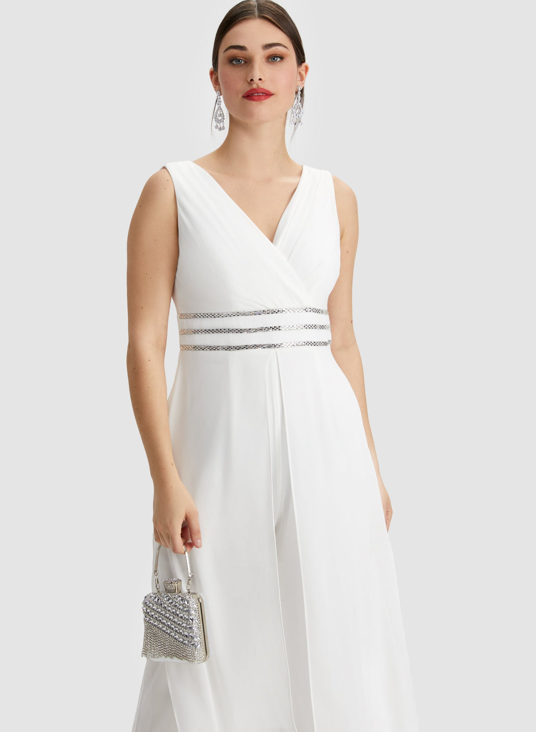 Rhinestone Stripe Detail Jumpsuit
