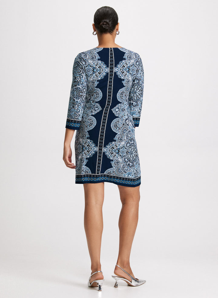 Paisley Print Keyhole Detail Dress