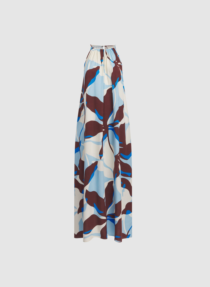 Leaf Print Maxi Dress