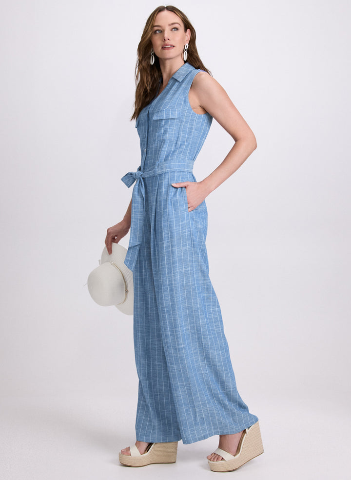 Striped Wide-Leg Jumpsuit