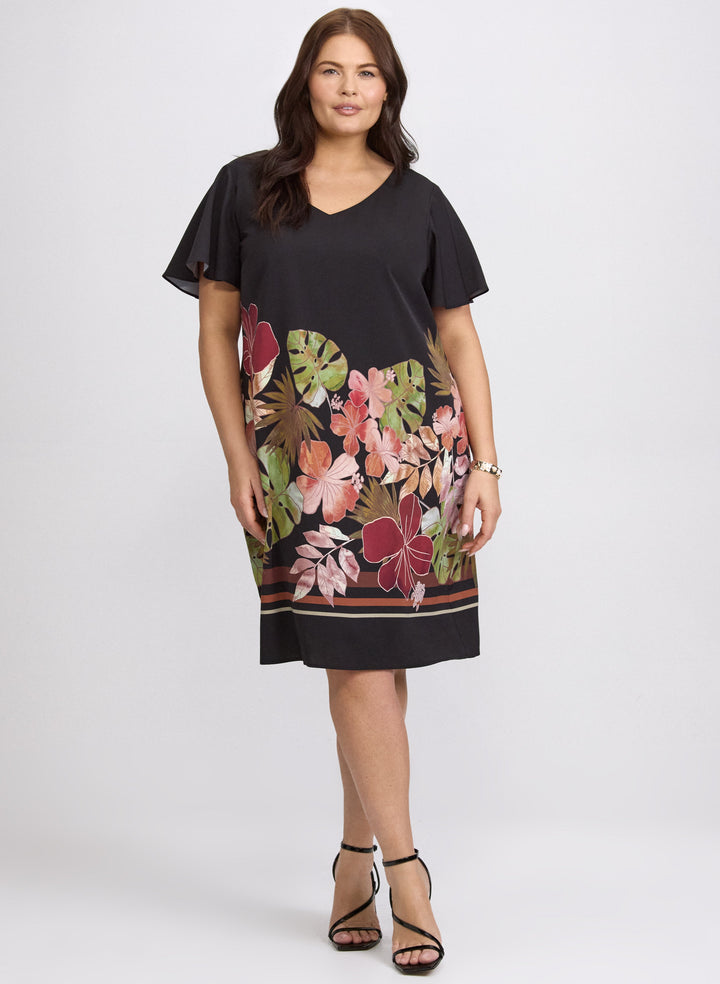 Tropical Placement Print Dress