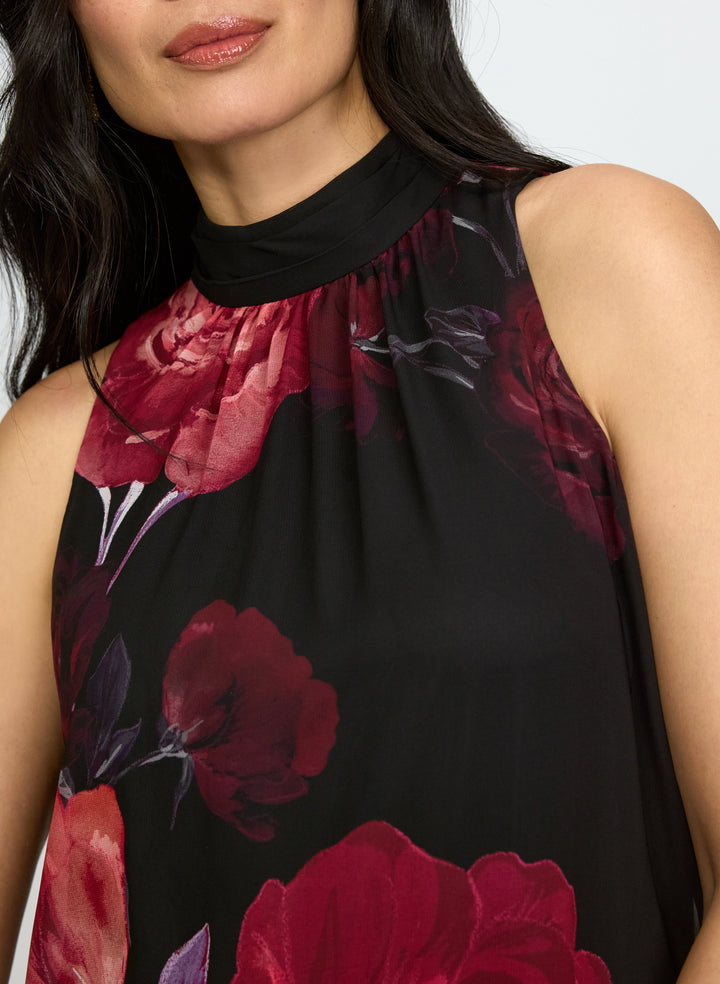 Floral Print Chiffon Dress