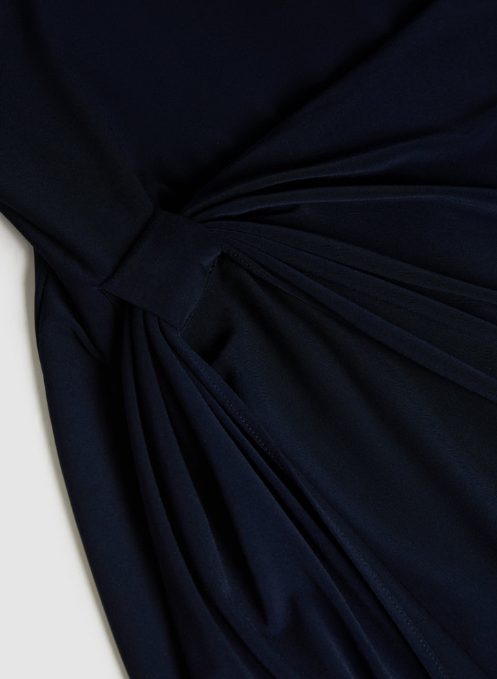 Knotted Drape Front Dress