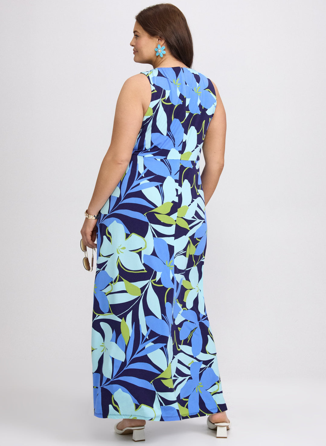 Floral Palm Print Maxi Dress