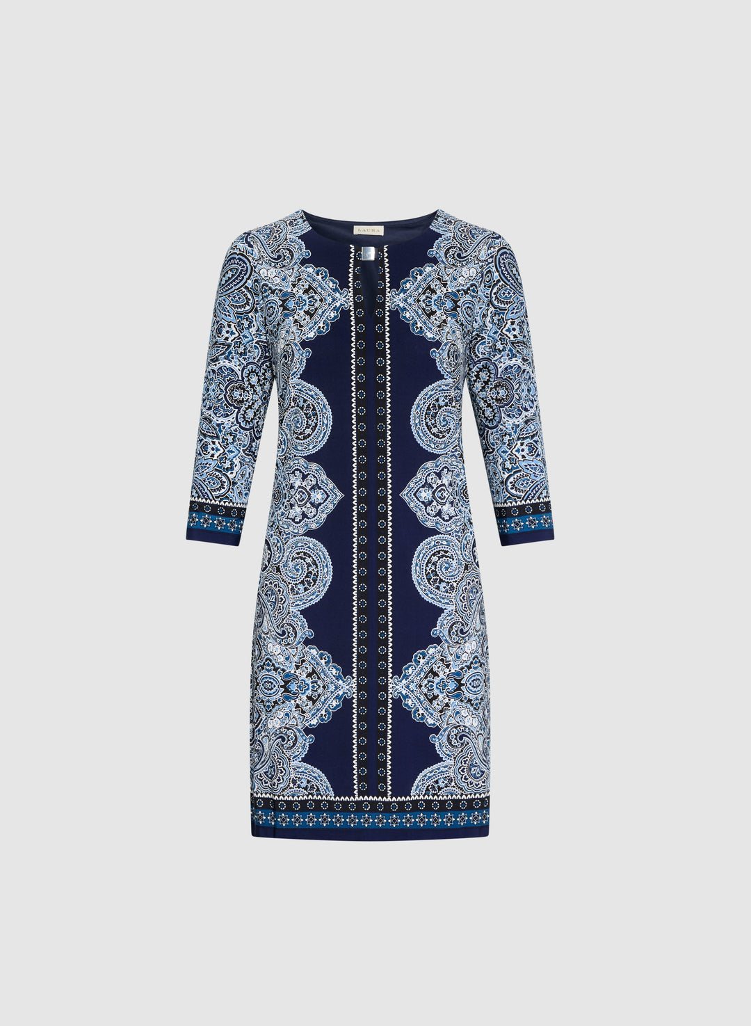 Paisley Print Keyhole Detail Dress