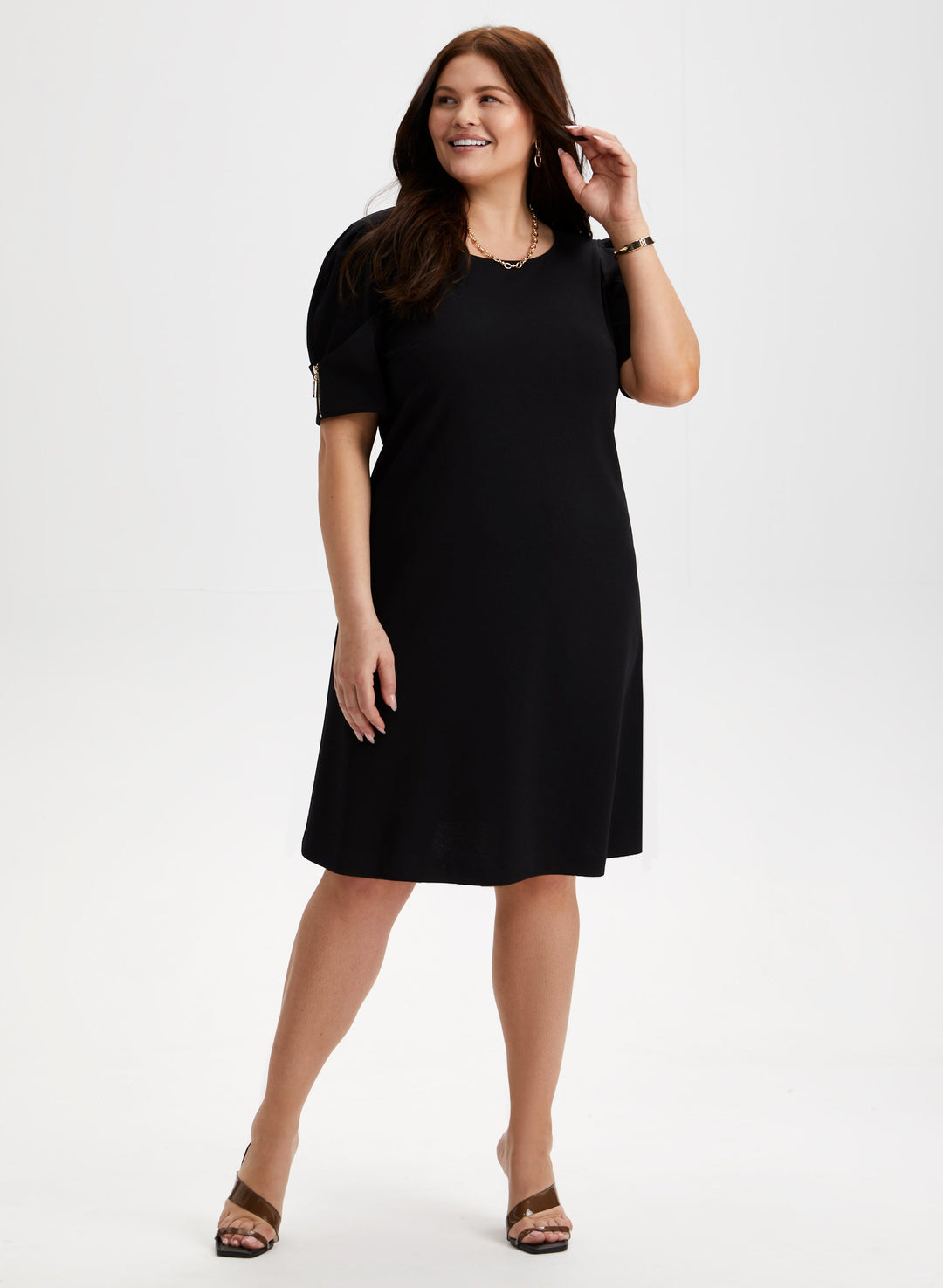 Joseph Ribkoff - Zip Detail A-Line Dress