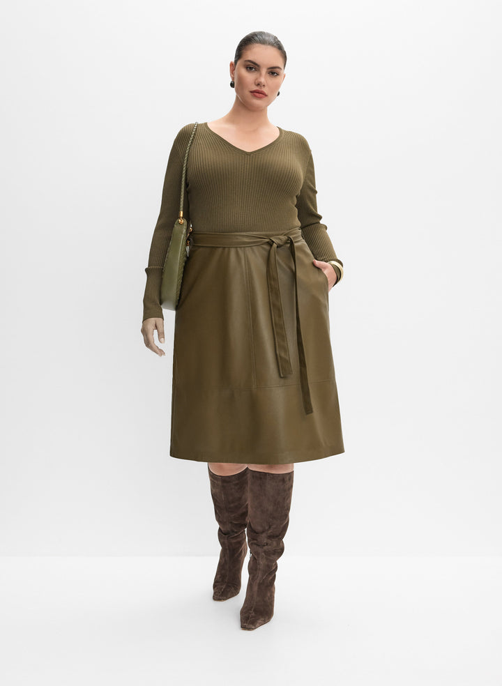 Melanie Lyne - Knit & Vegan Leather Dress