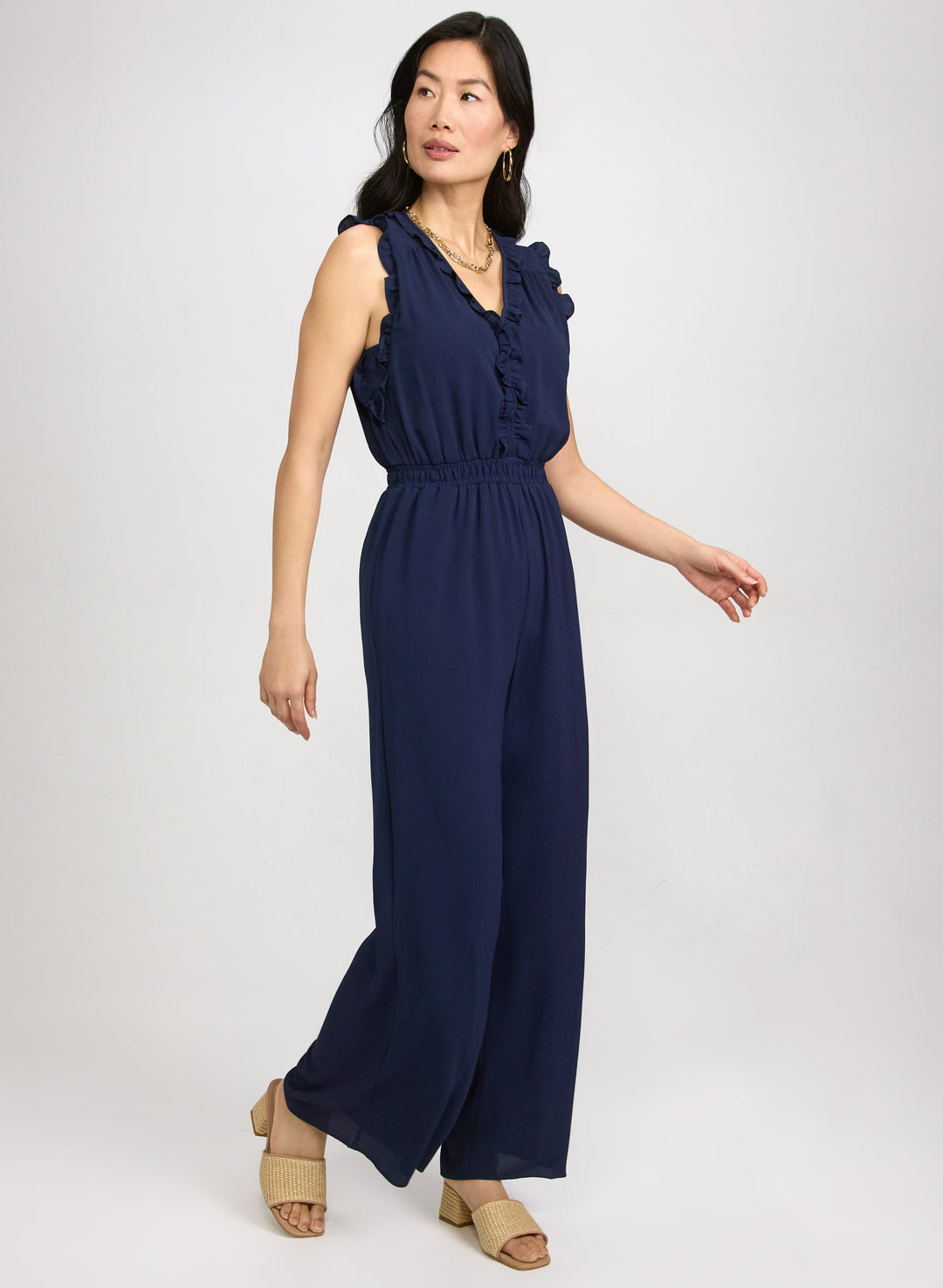 Frilled Trim Jumpsuit - Short