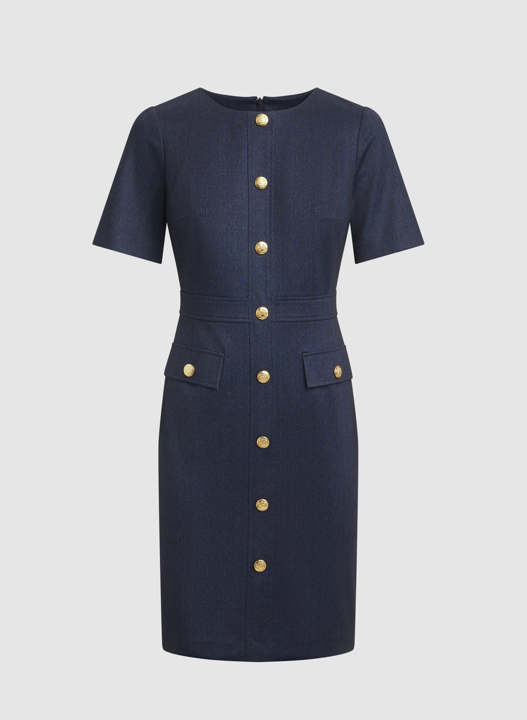 Fitted Denim-Style Dress